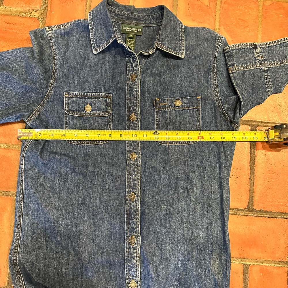 Vintage Ralph Lauren Denim Dress Button-Up Maxi Dress Sz-M - Picture 5 of 5